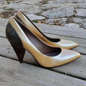 Bacio 61 Leather Lucca Stacked Heel Pumps - 8